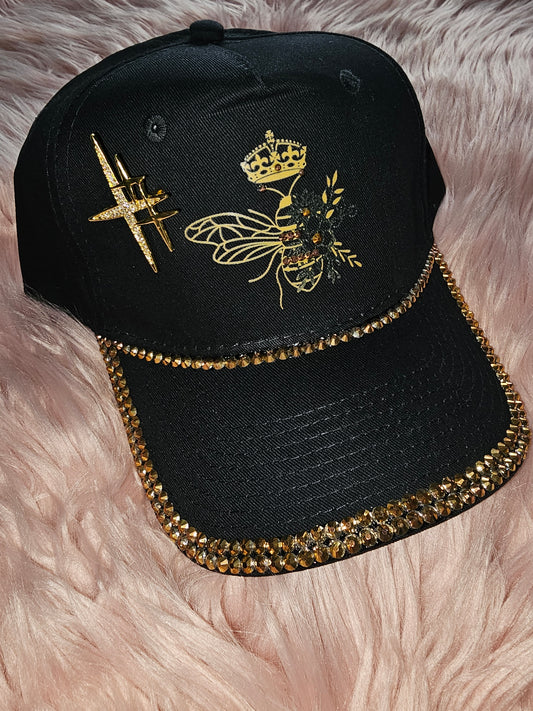 Queen Bee black hat with partial blinged lid